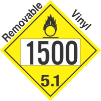 Oxidizer Class 5.1 UN1500 Removable Vinyl DOT Placard