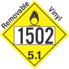 Oxidizer Class 5.1 UN1502 Removable Vinyl DOT Placard