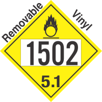 Oxidizer Class 5.1 UN1502 Removable Vinyl DOT Placard