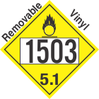Oxidizer Class 5.1 UN1503 Removable Vinyl DOT Placard