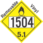 Oxidizer Class 5.1 UN1504 Removable Vinyl DOT Placard