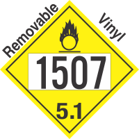 Oxidizer Class 5.1 UN1507 Removable Vinyl DOT Placard