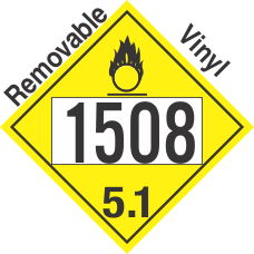 Oxidizer Class 5.1 UN1508 Removable Vinyl DOT Placard