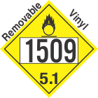 Oxidizer Class 5.1 UN1509 Removable Vinyl DOT Placard