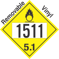 Oxidizer Class 5.1 UN1511 Removable Vinyl DOT Placard