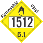 Oxidizer Class 5.1 UN1512 Removable Vinyl DOT Placard