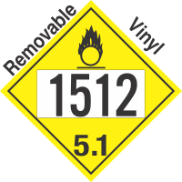 Oxidizer Class 5.1 UN1512 Removable Vinyl DOT Placard