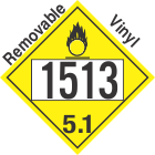 Oxidizer Class 5.1 UN1513 Removable Vinyl DOT Placard