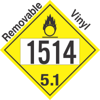 Oxidizer Class 5.1 UN1514 Removable Vinyl DOT Placard