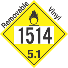 Oxidizer Class 5.1 UN1514 Removable Vinyl DOT Placard