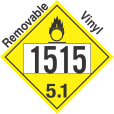 Oxidizer Class 5.1 UN1515 Removable Vinyl DOT Placard