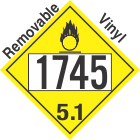 Oxidizer Class 5.1 UN1745 Removable Vinyl DOT Placard