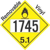 Oxidizer Class 5.1 UN1745 Removable Vinyl DOT Placard