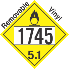 Oxidizer Class 5.1 UN1745 Removable Vinyl DOT Placard