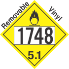 Oxidizer Class 5.1 UN1748 Removable Vinyl DOT Placard