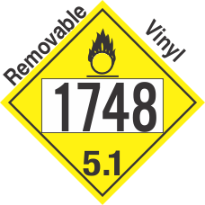 Oxidizer Class 5.1 UN1748 Removable Vinyl DOT Placard