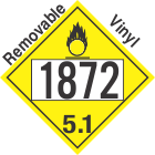 Oxidizer Class 5.1 UN1872 Removable Vinyl DOT Placard