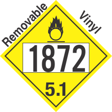 Oxidizer Class 5.1 UN1872 Removable Vinyl DOT Placard