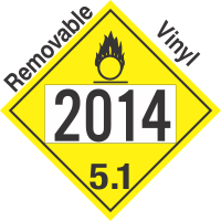 Oxidizer Class 5.1 UN2014 Removable Vinyl DOT Placard