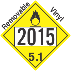 Oxidizer Class 5.1 UN2015 Removable Vinyl DOT Placard