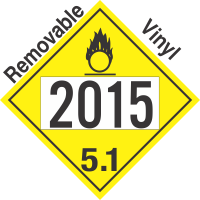 Oxidizer Class 5.1 UN2015 Removable Vinyl DOT Placard