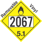 Oxidizer Class 5.1 UN2067 Removable Vinyl DOT Placard