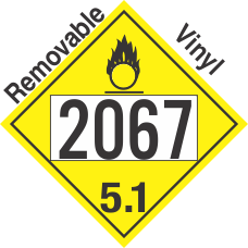 Oxidizer Class 5.1 UN2067 Removable Vinyl DOT Placard