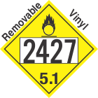Oxidizer Class 5.1 UN2427 Removable Vinyl DOT Placard
