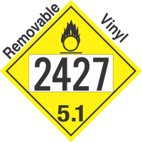 Oxidizer Class 5.1 UN2427 Removable Vinyl DOT Placard