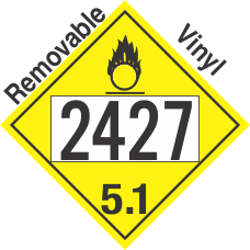 Oxidizer Class 5.1 UN2427 Removable Vinyl DOT Placard