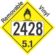 Oxidizer Class 5.1 UN2428 Removable Vinyl DOT Placard