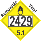 Oxidizer Class 5.1 UN2429 Removable Vinyl DOT Placard
