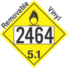Oxidizer Class 5.1 UN2464 Removable Vinyl DOT Placard
