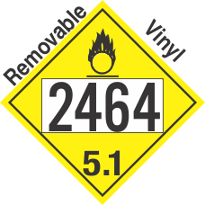 Oxidizer Class 5.1 UN2464 Removable Vinyl DOT Placard