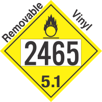 Oxidizer Class 5.1 UN2465 Removable Vinyl DOT Placard