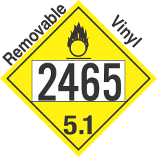 Oxidizer Class 5.1 UN2465 Removable Vinyl DOT Placard
