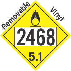 Oxidizer Class 5.1 UN2468 Removable Vinyl DOT Placard