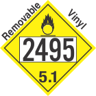 Oxidizer Class 5.1 UN2495 Removable Vinyl DOT Placard