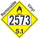 Oxidizer Class 5.1 UN2573 Removable Vinyl DOT Placard