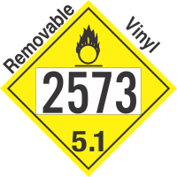 Oxidizer Class 5.1 UN2573 Removable Vinyl DOT Placard