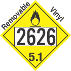 Oxidizer Class 5.1 UN2626 Removable Vinyl DOT Placard