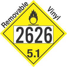 Oxidizer Class 5.1 UN2626 Removable Vinyl DOT Placard