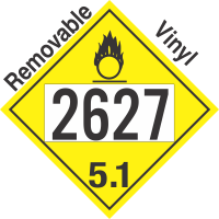 Oxidizer Class 5.1 UN2627 Removable Vinyl DOT Placard