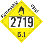 Oxidizer Class 5.1 UN2719 Removable Vinyl DOT Placard
