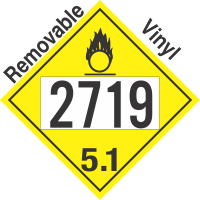 Oxidizer Class 5.1 UN2719 Removable Vinyl DOT Placard