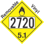 Oxidizer Class 5.1 UN2720 Removable Vinyl DOT Placard