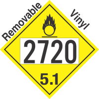 Oxidizer Class 5.1 UN2720 Removable Vinyl DOT Placard