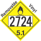 Oxidizer Class 5.1 UN2724 Removable Vinyl DOT Placard