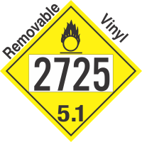 Oxidizer Class 5.1 UN2725 Removable Vinyl DOT Placard