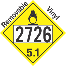 Oxidizer Class 5.1 UN2726 Removable Vinyl DOT Placard